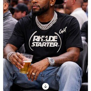 Rhude x Starter Black White Tee Shirt New